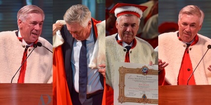Ancelotti riceve la Laurea ad honorem: le immagini della celebrazione