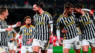 Nicolussi Caviglia e Rabiot, che esultanza dopo il primo gol in Monza-Juve