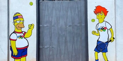 Sinner 'diventa' un Simpson: l'opera di aleXsandro Palombo per LA 2028