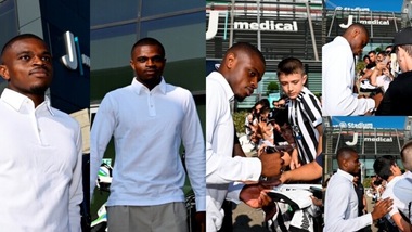 Kalulu-Juve, l'accoglienza dei tifosi al JMedical: foto e autografi prima delle visite