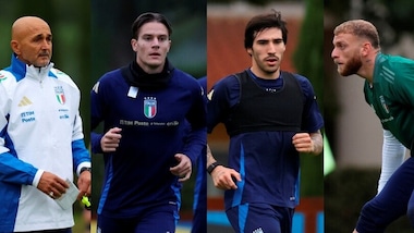 Italia, Spalletti guida il gruppo: allenamento sotto la pioggia a Coverciano