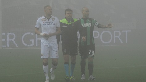 Sassuolo-Torino rinviata per nebbia. La data è incerta
