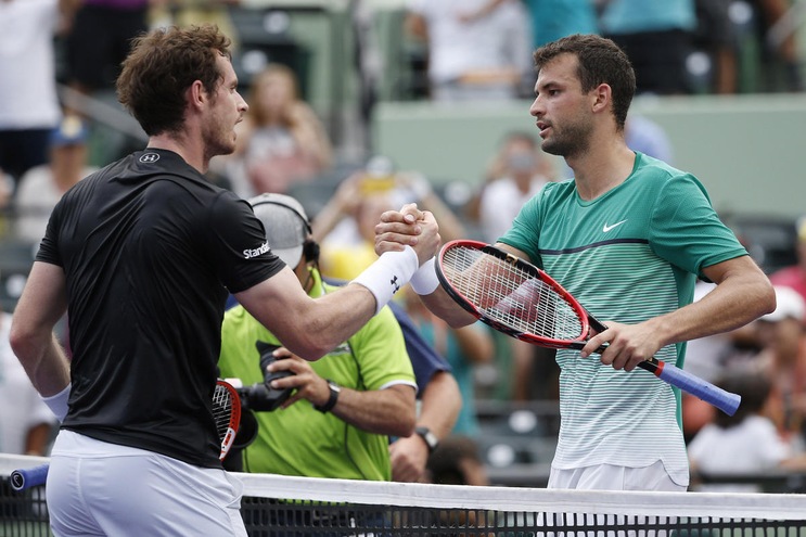 Tennis, sorpresa a Miami: Murray ko, passa Dimitrov