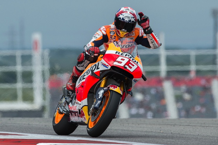 MotoGp Austin: vince Marquez, caduta amara per Rossi