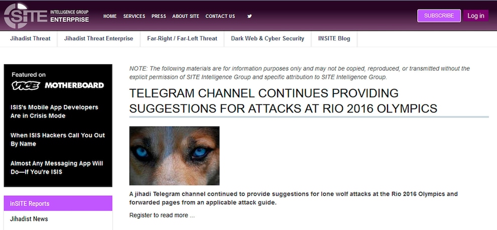 Olimpiadi di Rio 2016: «rischio attentati dell'Isis»