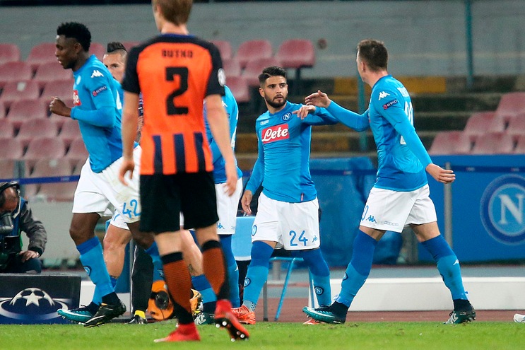Champions League Napoli-Shakhtar 3-0, il tabellino