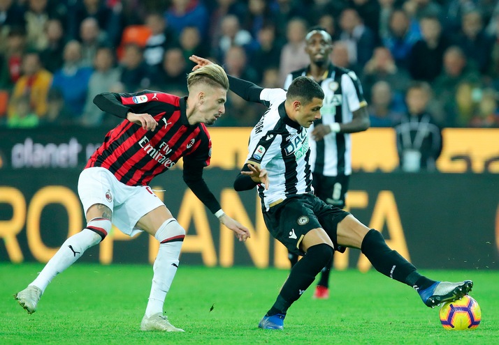Serie A Udinese-Milan 0-1, il tabellino