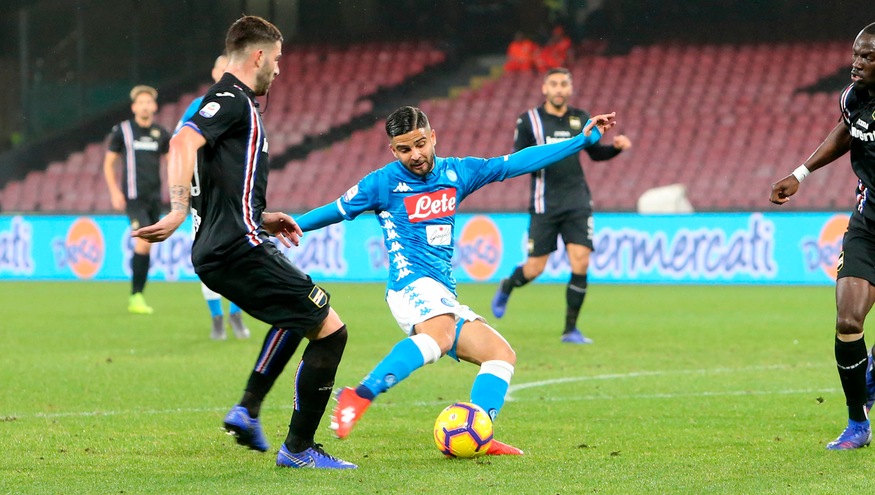 Serie A Napoli-Sampdoria 3-0, il tabellino