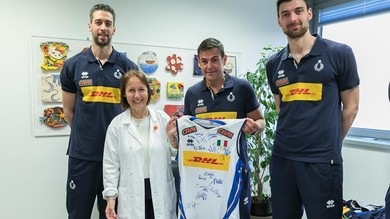 La nazionale maschile all'Ospedale Pediatrico di Cagliari