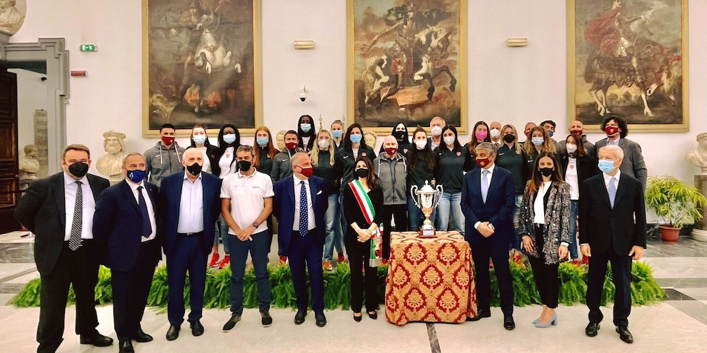 In Campidoglio festeggiata la promozione della Roma