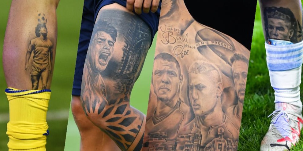 Da Maradona e Ronaldo a Rooney e Richarlison: i tatuaggi dei calciatori sui... calciatori
