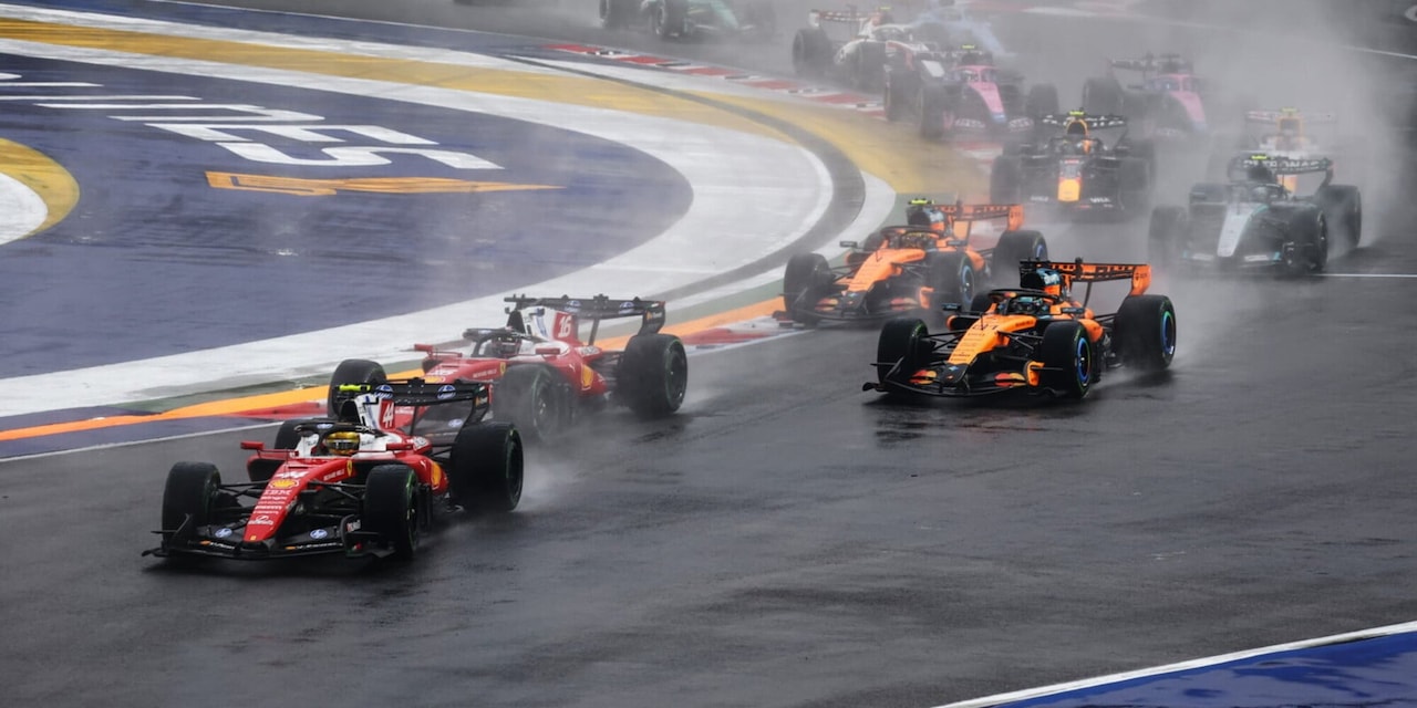 Hamilton-Leclerc, doppio podio Ferrari nella Sprint di Singapore! Russell a muro, disastro McLaren