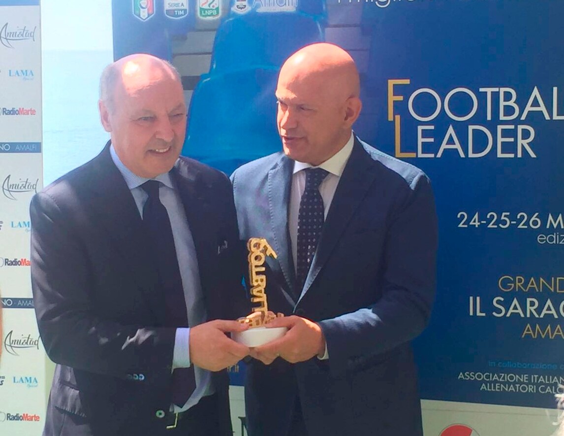 Football Leader, Marotta riceve il premio "Dirigente dell'anno" da Paolo De Paola