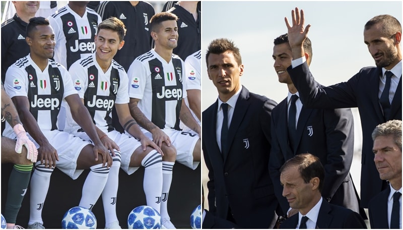 Juventus-show, tutti in posa alla Continassa per la foto di squadra