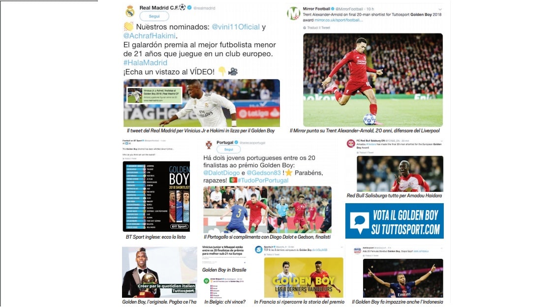 Golden Boy, che risalto sui social in tutto il mondo