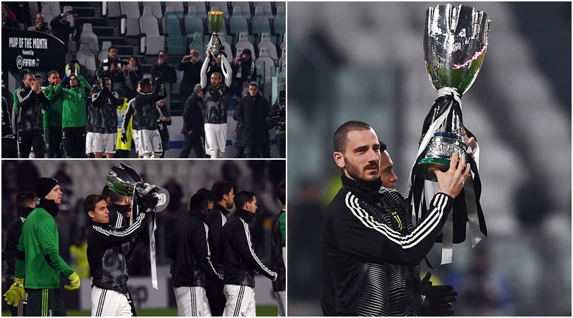 La Juventus fa festa all'Allianz: giro di campo con la Supercoppa