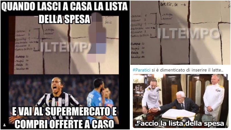 Caceres e la 'lista della spesa' dimenticata al ristorante: Paratici scatena i social