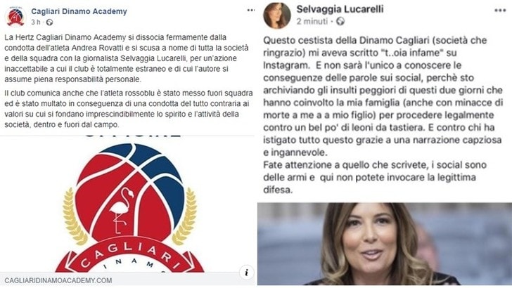Basket, Cagliari: Rovatti fuori rosa per insulto social a Selvaggia Lucarelli