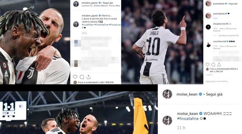 Juve, le reazioni social dei giocatori alla vittoria in rimonta contro il Milan