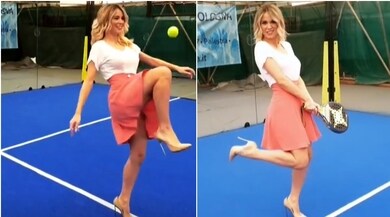 Diletta Leotta, incidente sexy mentre palleggia...