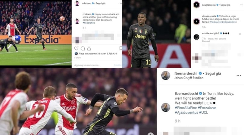 Juve, le reazioni social dei giocatori dopo l'1-1 con l'Ajax