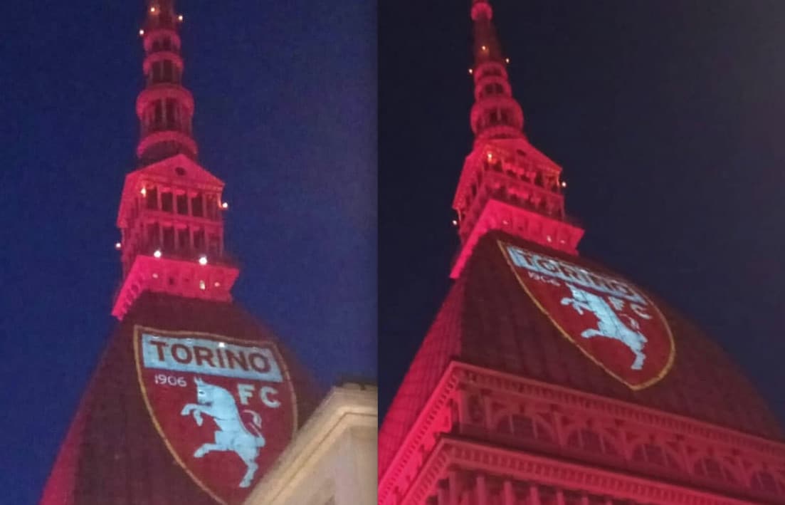 Grande Torino, i 70 anni: che spettacolo la Mole che si tinge di granata