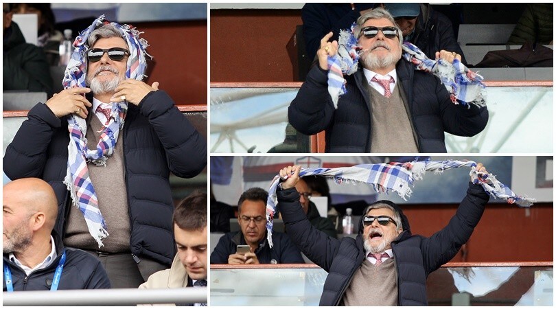 Sampdoria-Empoli, Ferrero scatenato in tribuna