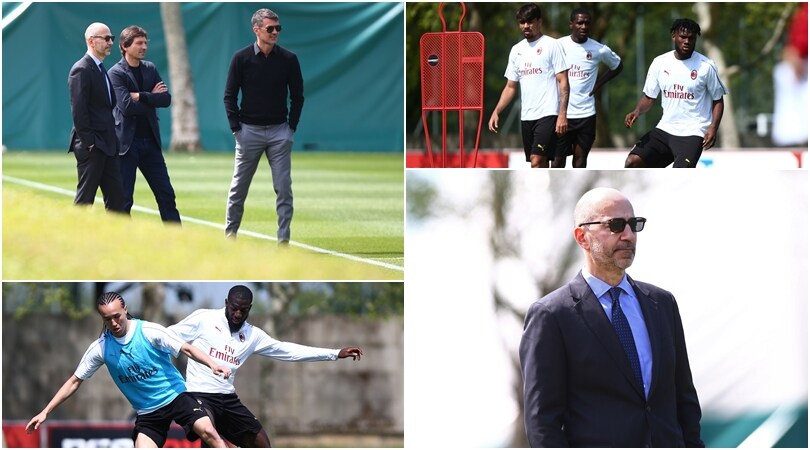 Leonardo e Maldini all'allenamento del Milan: Gattuso osservato speciale