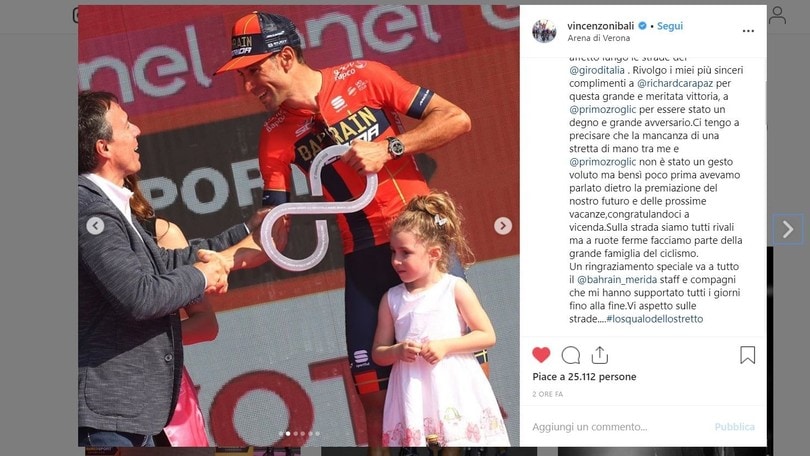 Nibali: "Carapaz, vittoria meritata! Con Roglic nessuna polemica"