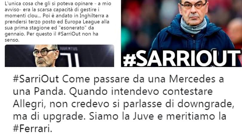 Juve, il #SarriOut è virale ma non tutti sono d'accordo