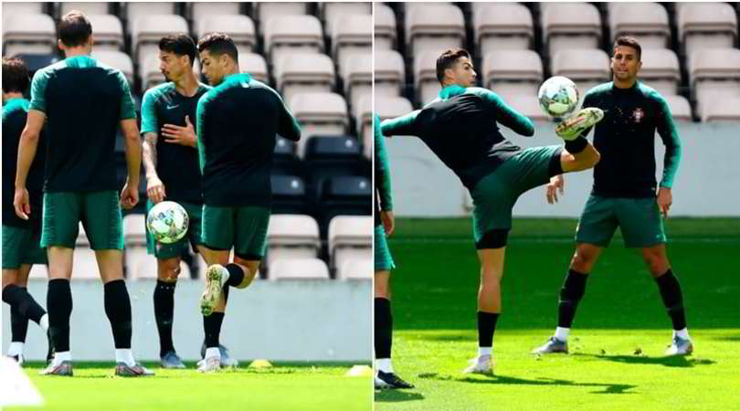 Cristiano Ronaldo, magie in allenamento. E Cancelo lo ammira