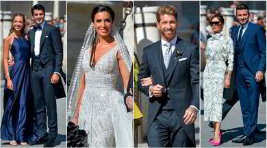 Sergio Ramos, quanti vip al matrimonio: da Morata a Beckham