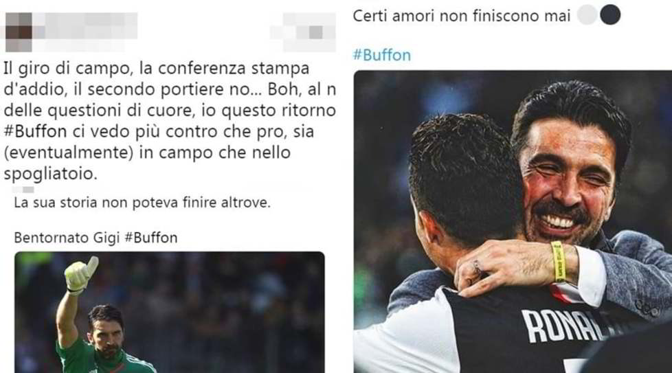 <p>A un anno dall'addio, l'ex capitano potrebbe tornare a vestire la maglia bianconera. Questa volta però da secondo portiere. La notizia ha scatenato i commenti e le reazioni dei tifosi bianconeri. Da una parte chi non vede l'ora ed è pronto a riabbracciarlo, dall'altra quelli contrariati</p>
