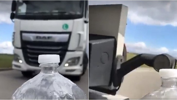 Bottle Cap Challenge, la sfida con il camion - VIDEO