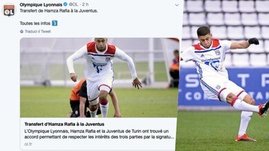 Juve, ufficiale: dal Lione arriva Rafia