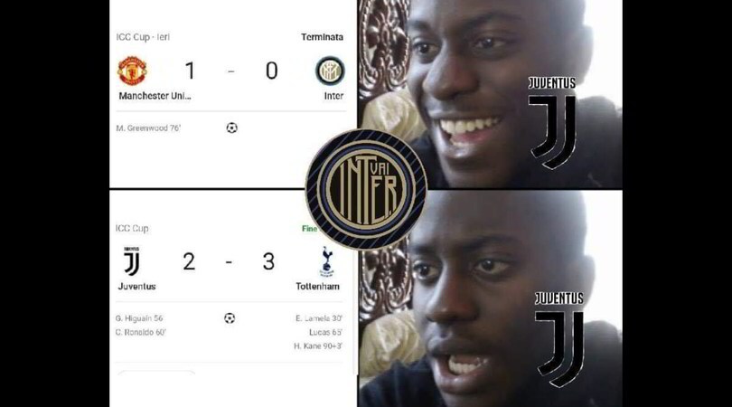 Juve, prima sconfitta stagionale contro il Tottenham: utenti social in delirio