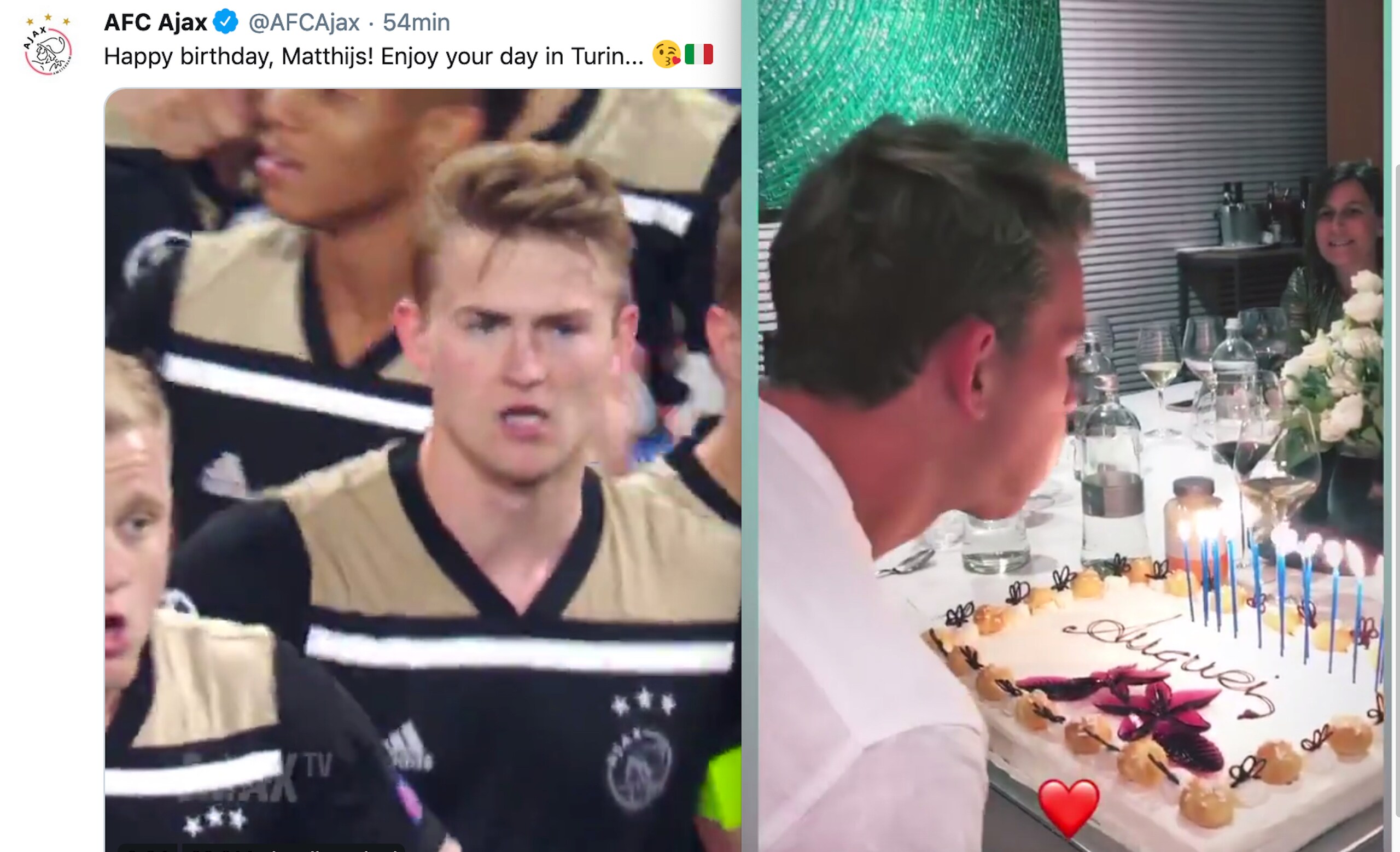 De Ligt, il primo compleanno alla Juve: «Auguri». La festa con la famiglia