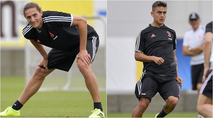 Juve a lavoro: Rabiot carico per il debutto dal 1', Dybala pensieroso