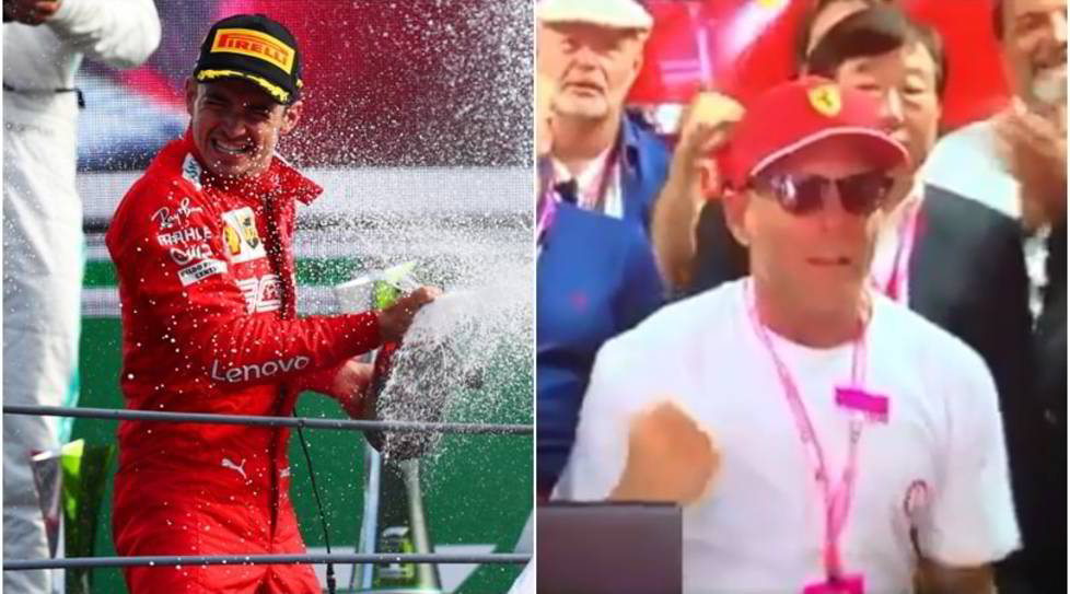 <p>Il talento della Ferrari si prende il primo gradino del podio festeggiato da una marea rossa mentre nel box il nipote dell'Avvocato Agnelli esulta coi pugni</p>
