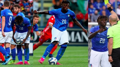 Kean, gol su rigore e cartellino giallo con l'Italia Under 21