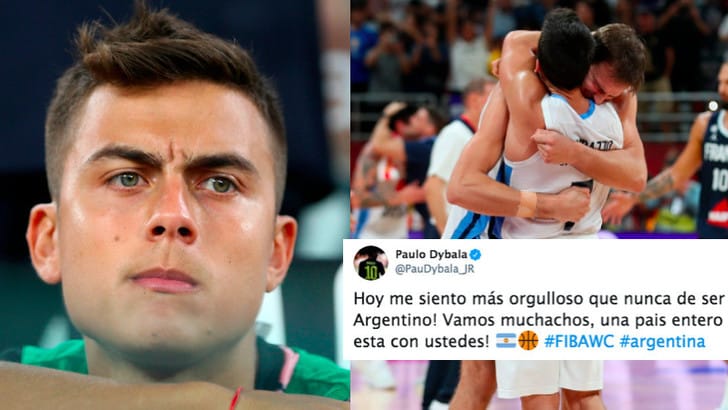 Dybala celebra l'Argentina di basket: