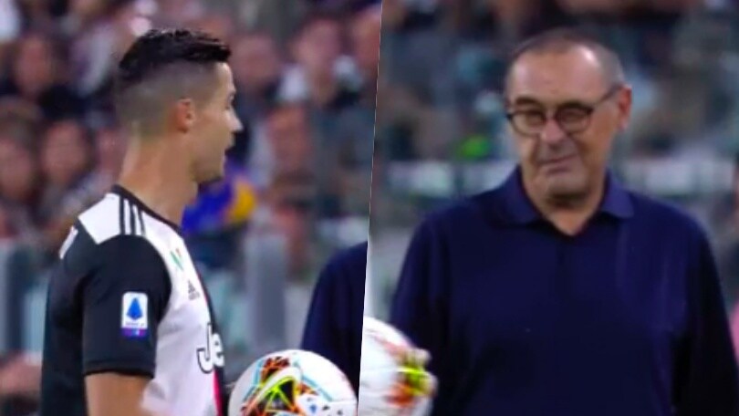 Sarri, grande intesa con Ronaldo: il tecnico gli fa l’occhiolino