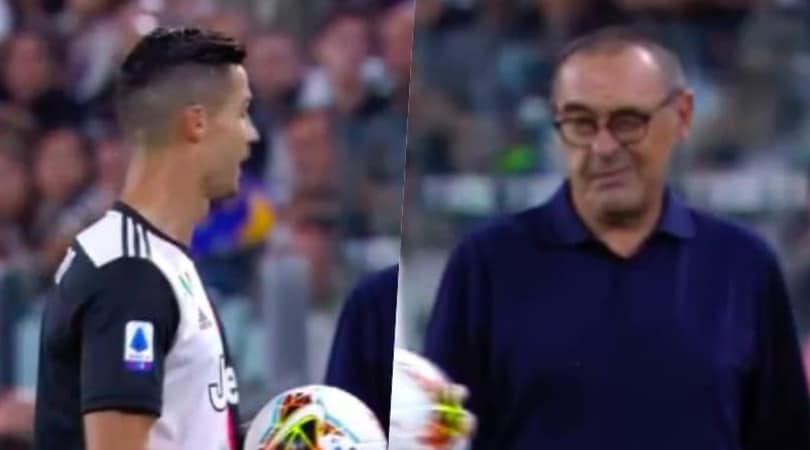 Sarri, grande intesa con Ronaldo: il tecnico gli fa l’occhiolino