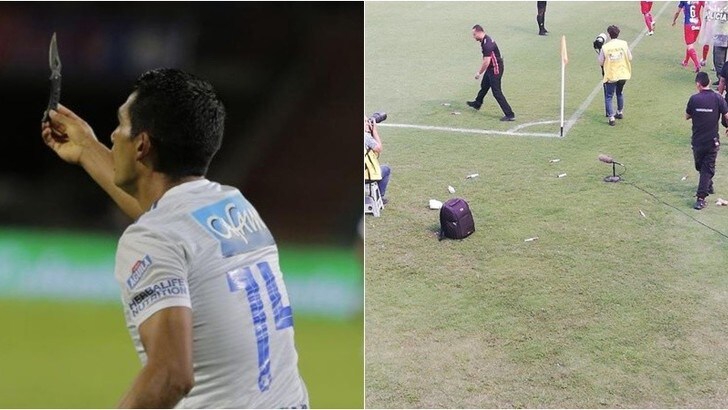 Colombia, coltello in campo durante Independiente-Millionarios