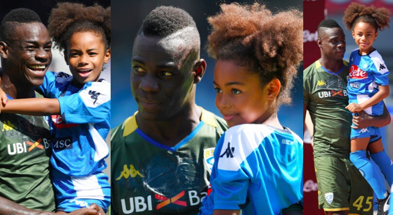 Napoli-Brescia, Balotelli con la figlia in braccio al San Paolo