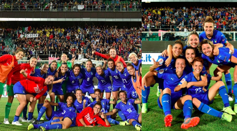 Italia donne, 2-0 alla Bosnia e festa in campo al Barbera