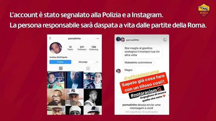 Roma, Daspo per 3 anni al tifoso che ha insultato Juan Jesus