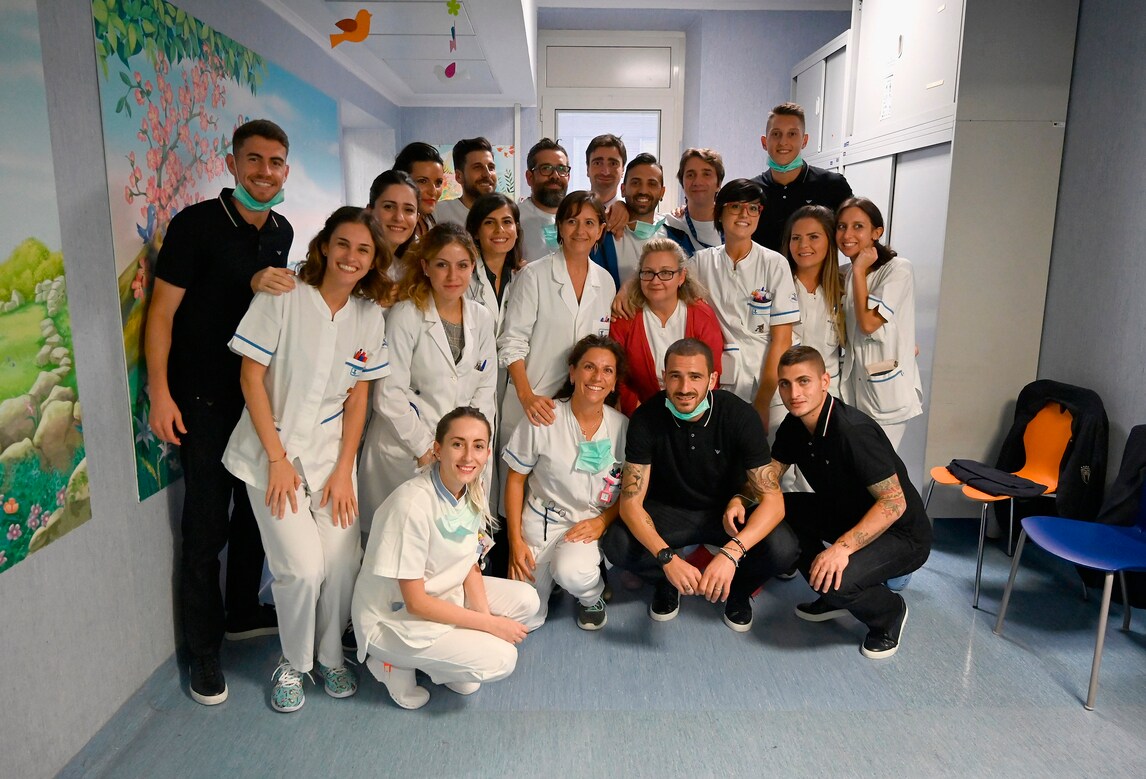 La nazionale all'Ospedale Bambino Gesù: