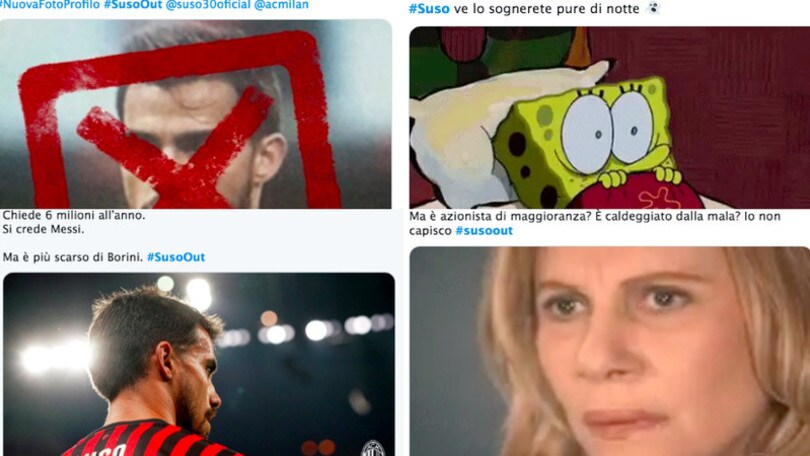 Tifosi del Milan infuriati sui social network: impazza l'hashtag #SusoOut