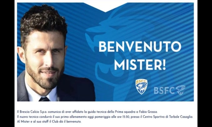 Ufficiale: Grosso nuovo tecnico del Brescia